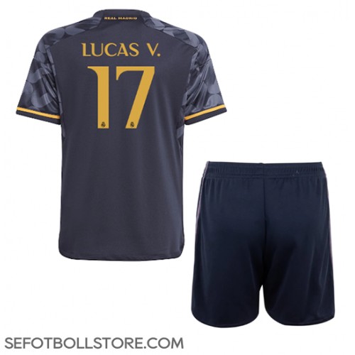 Real Madrid Lucas Vazquez #17 Replika babykläder Bortaställ Barn 2023-24 Kortärmad (+ korta byxor)